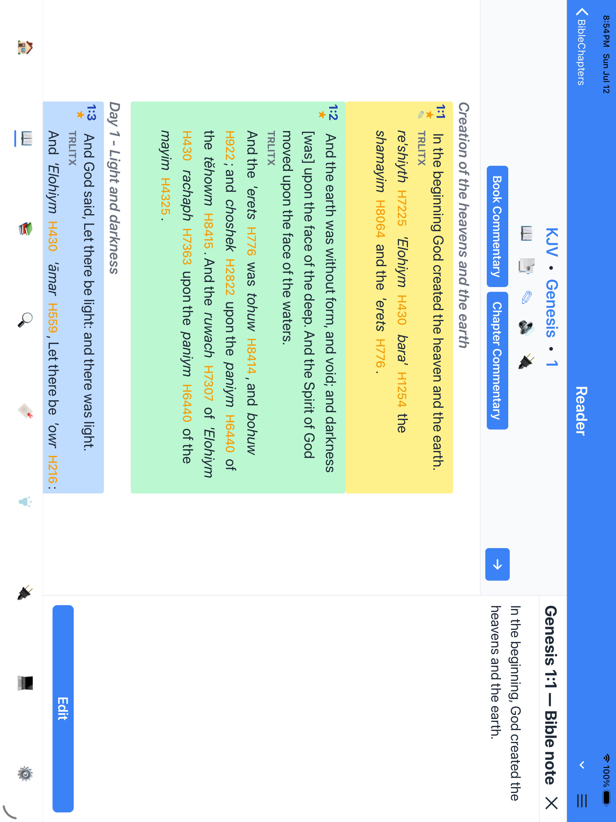 Bible note on iPad